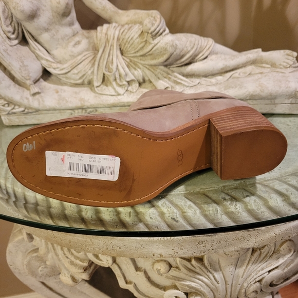 Ugg Elora Suede Leather Heeled Ankle Boots in Antelope. Wrap around Straps #479 - Picture 11 of 12